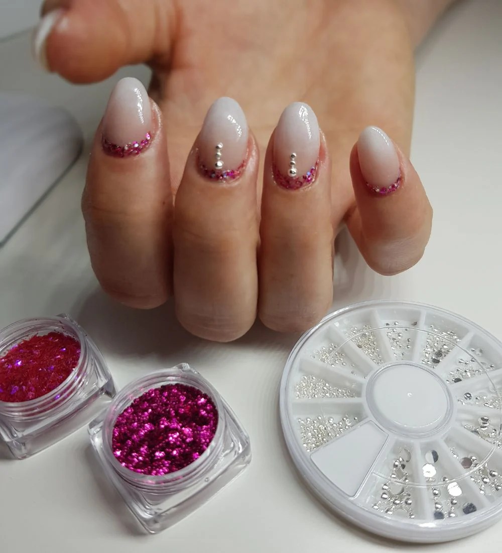 Köröm flitter - pink - Image 2